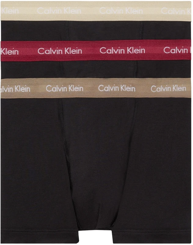 Calvin Klein Men’s 3 Pack Trunks, Black (B- Rumba, Caribou, Black Wbs), M