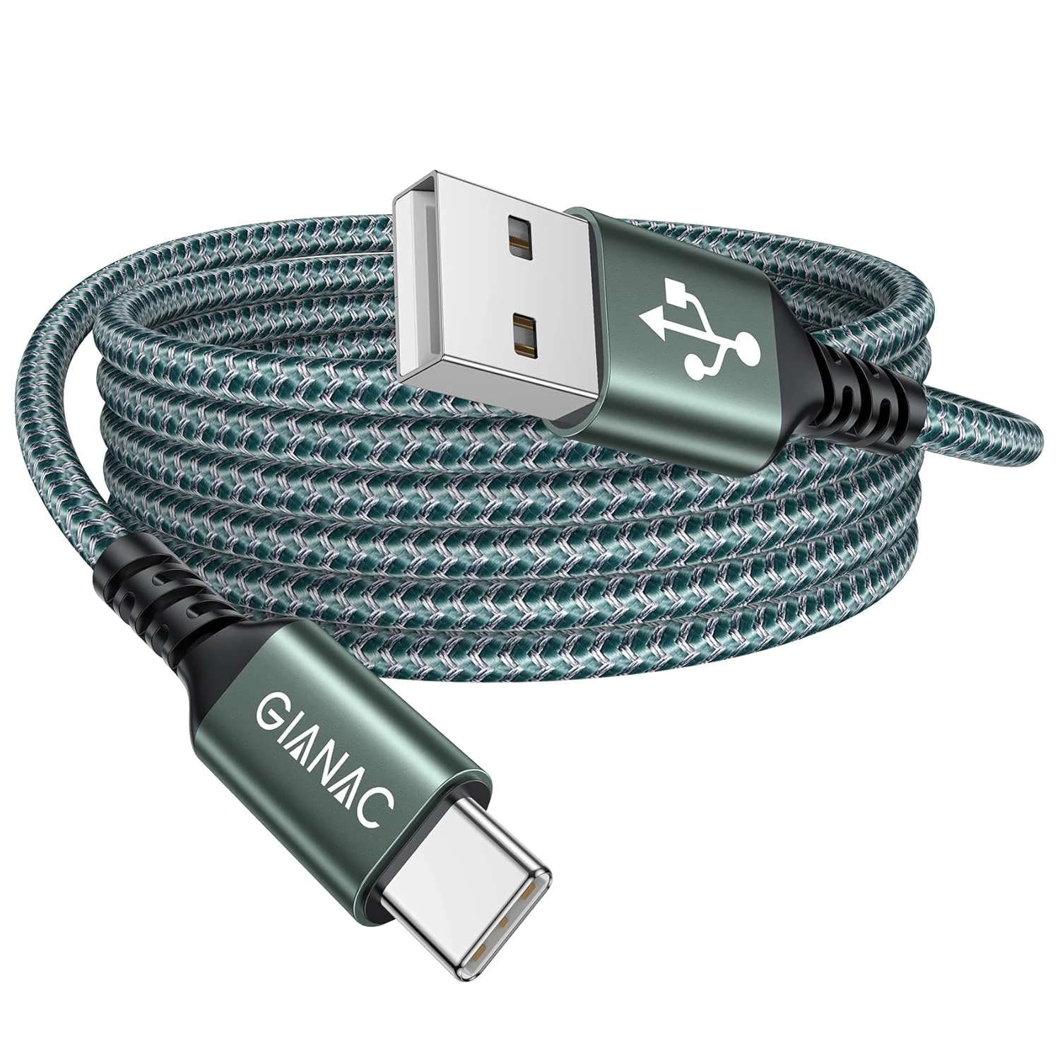 USB C Cable 1M/3.3FT USB C Charger Cable 90 Degree Nylon Braided Type C Charger Cable Fast Charging Compatible for Samsung S22 S21 S20 S10 S9 S8 Plus, Huawei P10 P9, Google Pixel, Sony Xperia XZ, LG