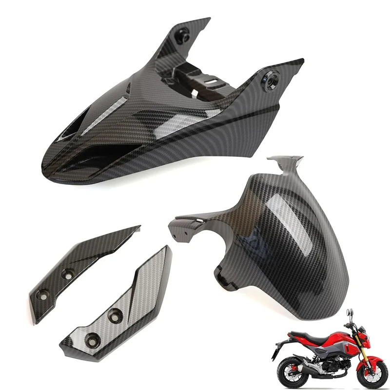 mokuo Motorcycle Carbon Fiber Front Mudguard Kit Fit for Honda Grom msx125 2017-2020