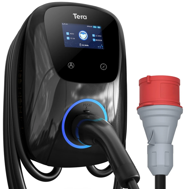 Tera Electric Vehicle EV Charger Type 2 CE Listed 6Meters Cable with Cable Holder, Pure Copper Charging Cable, Support Vehicle's Scheduled Charging EVSE up to 16A 440V, EV Charging Station Model Z2