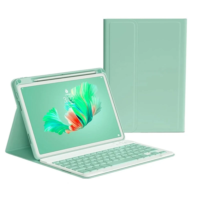 KMXDD Keyboard Case for iPad 8th 7th Generation 10.2 inch, Air 3rd Gen, iPad Pro 10.5 inch Case with Wireless Detachable Bluetooth Color Keyboard Cover (Mint Green)