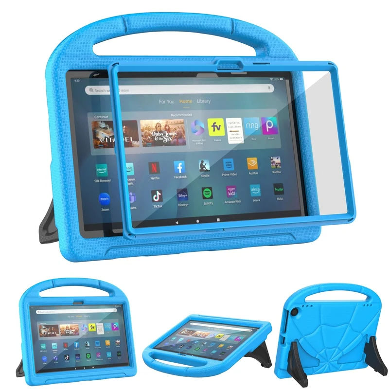 Amazon Fire Max 11 Tablet Case for Kids (13th Generation, 2023 Release), Mansiruyi Lightweight Shockproof Fire Max 11 Kids Case with Built-in Screen Protector Handle Stand for Kindle Fire Max 11 -Blue
