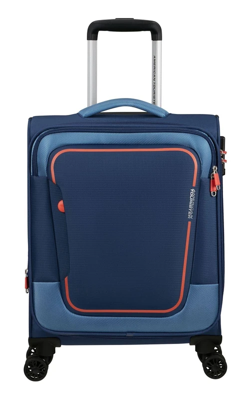 American Tourister Pulsonic - Spinner S, Expandable Hand Luggage, 55 cm, 40.5/43.5 L, Blue (Combat Navy)
