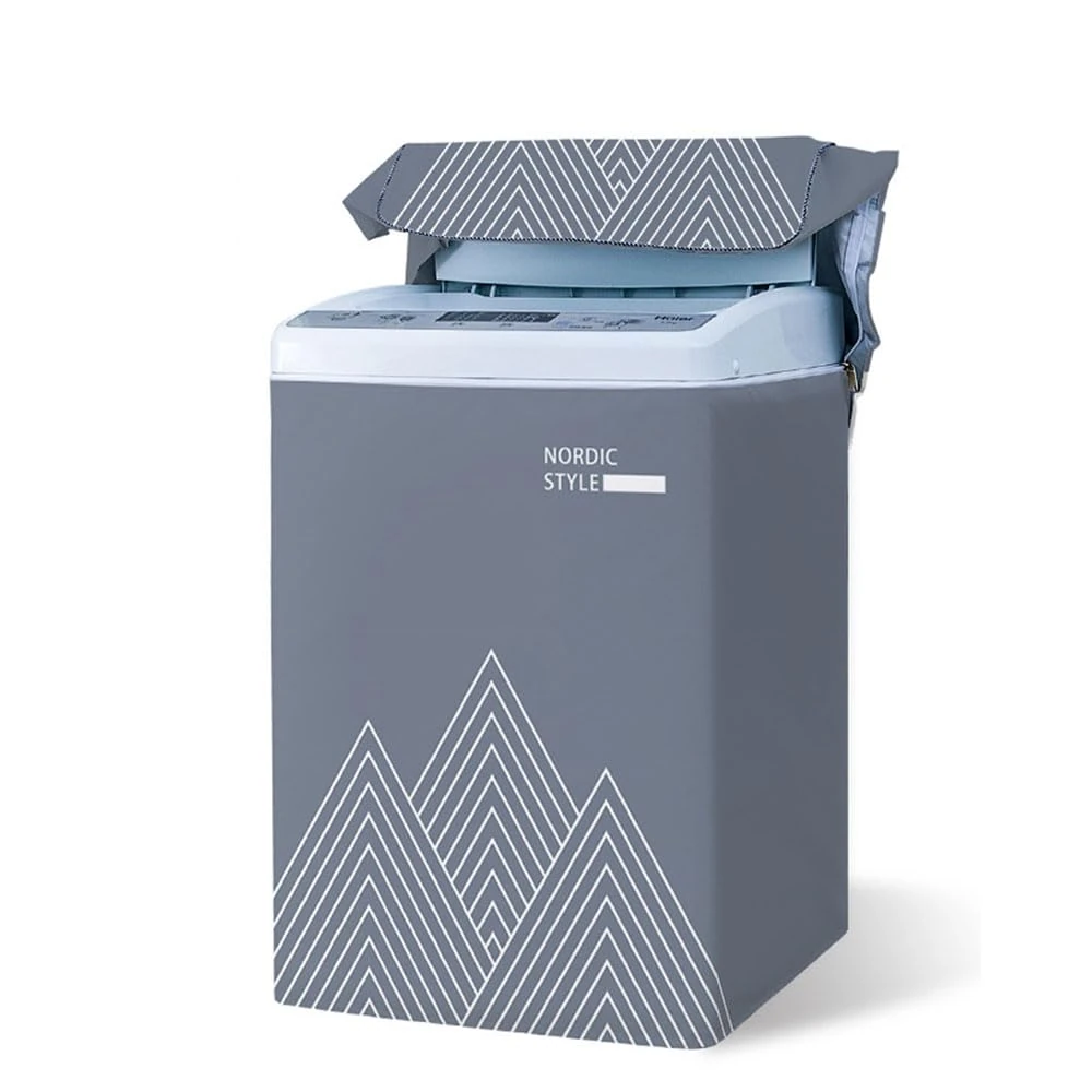 Odot Portable Washing Machine Cover, Top Load Washer Dryer Cover, Waterproof Full-Automatic/Wheel Washing Machine Cover Protective Cloth (M capacity 5.6~6.5KG,Dark gray)