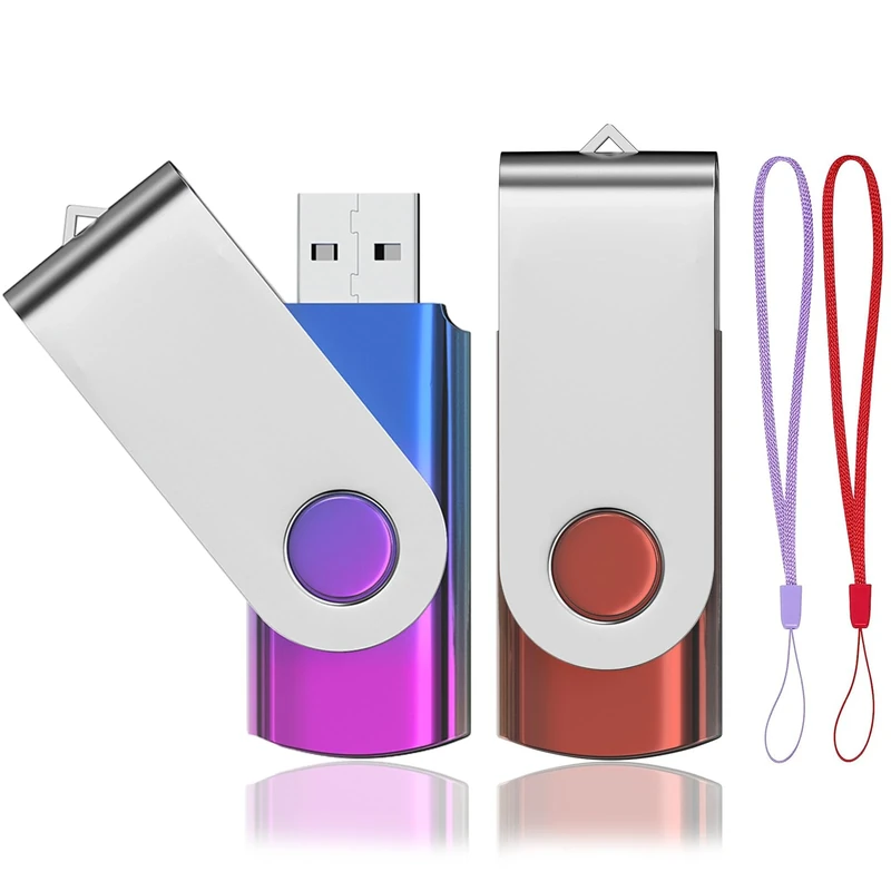 USB Stick 128 GB Pack of 2 ABLAZE Colour Gradient Memory Stick Rotate Metal Colourful Memory Stick High Speed USB 2.0 Flash Drive