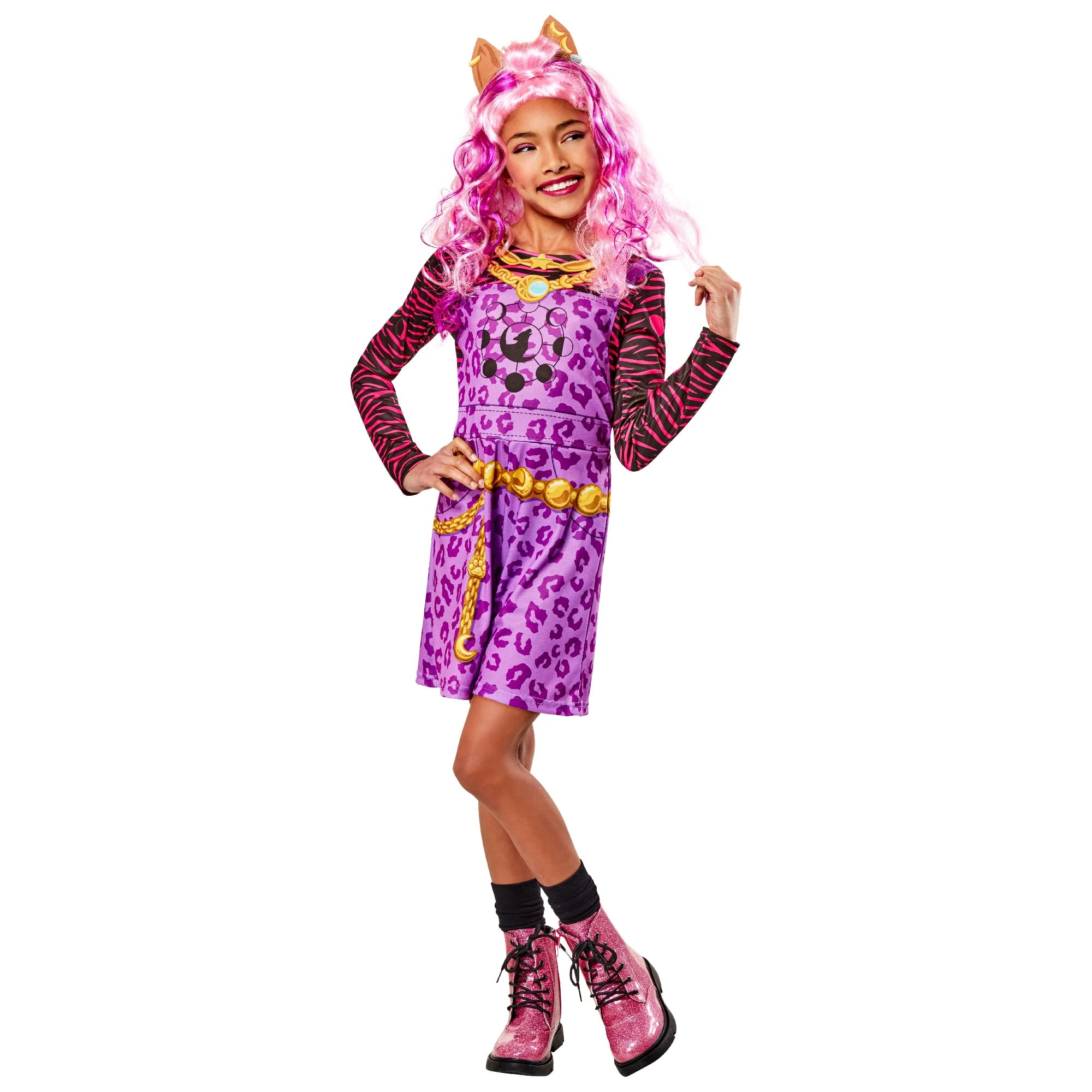 Rubies 1000675S000 Clawdeen Wolf Child Costume Monster High Kids Fancy Dress, Girls, Multicoloured, 7-8 Years Halloween