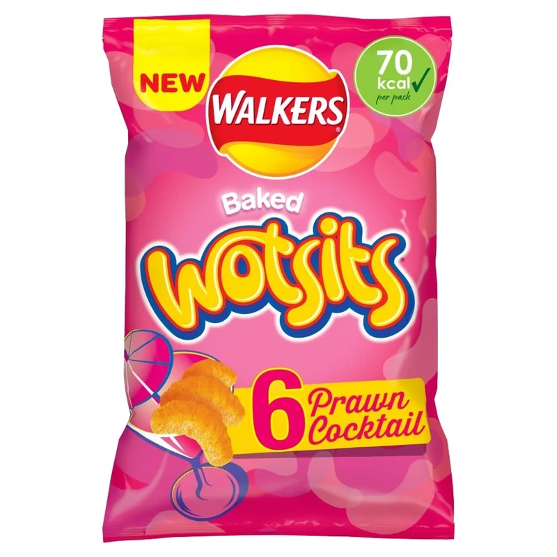 Walkers Wotsits Prawn Cocktail Snacks Crisps 6X13.5g