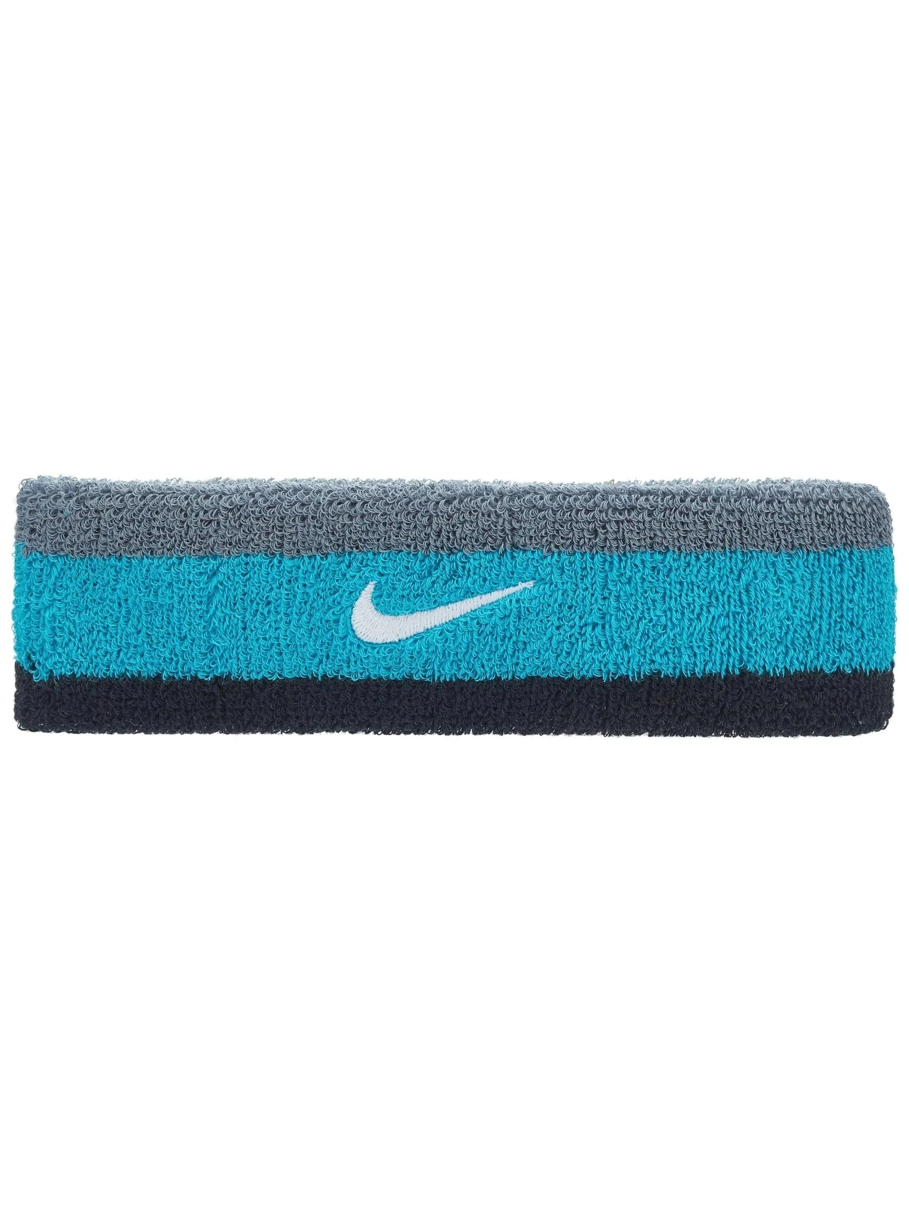 Nike Swoosh Headbands in Cool Grey/Teal Nebula/Black, Size: One Size, N.000.1544.017.OS