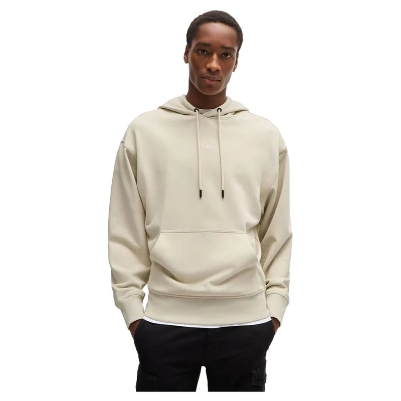 BOSS Mens WeSmallhood Contrast-logo hoodie in cotton terry