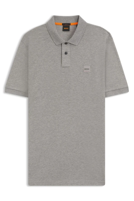 BOSS Mens Passenger Stretch-Cotton Slim-fit Polo Shirt with Logo Patch - Image 1