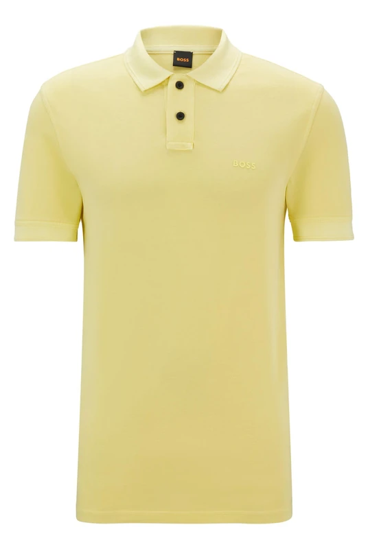 BOSS Mens Prime Cotton-piqué Polo Shirt with Logo Print