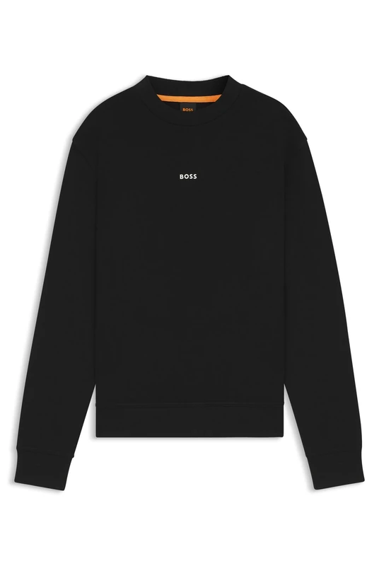 BOSS Mens WeSmallcrew Contrast-logo sweatshirt in cotton terry