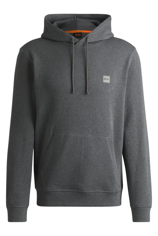 BOSS Mens Wetalk Regular-fit hoodie in cotton terry with logo patch