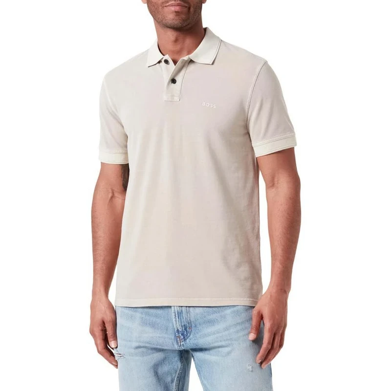 BOSS Mens Prime Cotton-piqué Polo Shirt with Logo Print