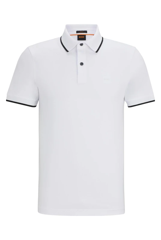 BOSS Men's Passertip Polo, White100,