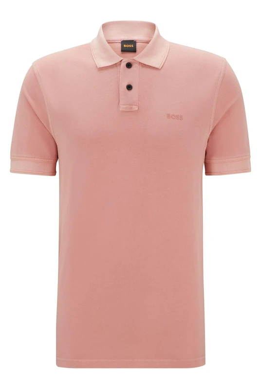 BOSS Mens Prime Cotton-piqué Polo Shirt with Logo Print