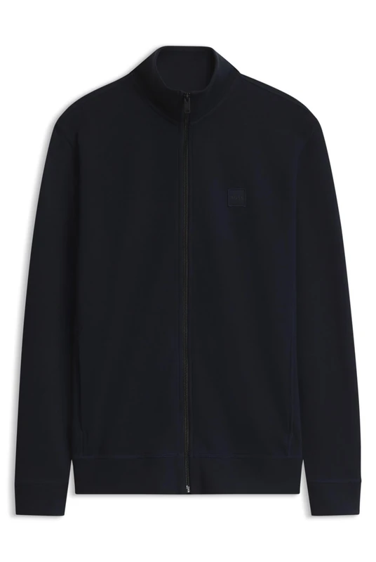 BOSS Cotton-jersey Jacket With Logo Badge