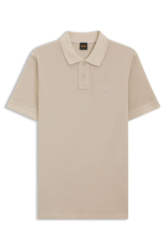 BOSS Mens Prime Cotton-piqué Polo Shirt with Logo Print - Image 1