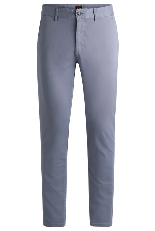 BOSS Mens Chino Slim Slim-fit Chinos in Stretch-Cotton Satin