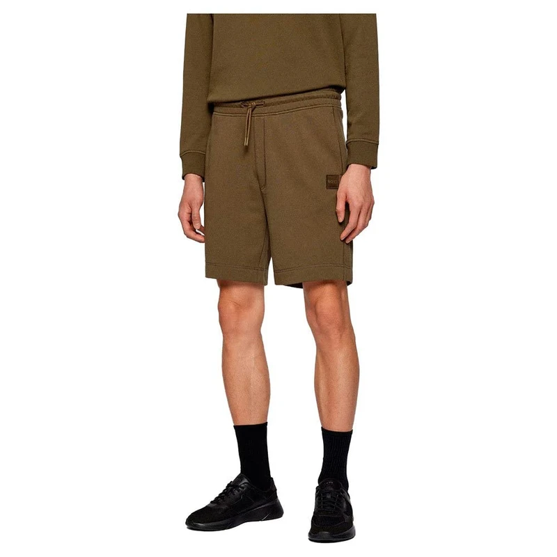 BOSS Shorts Aus Baumwoll-Terry Mit Logo-Patch Black