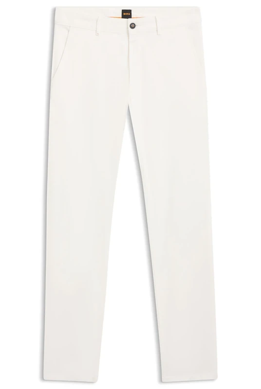 BOSS Mens Chino Slim Slim-fit Overdyed Stretch Satin Trousers