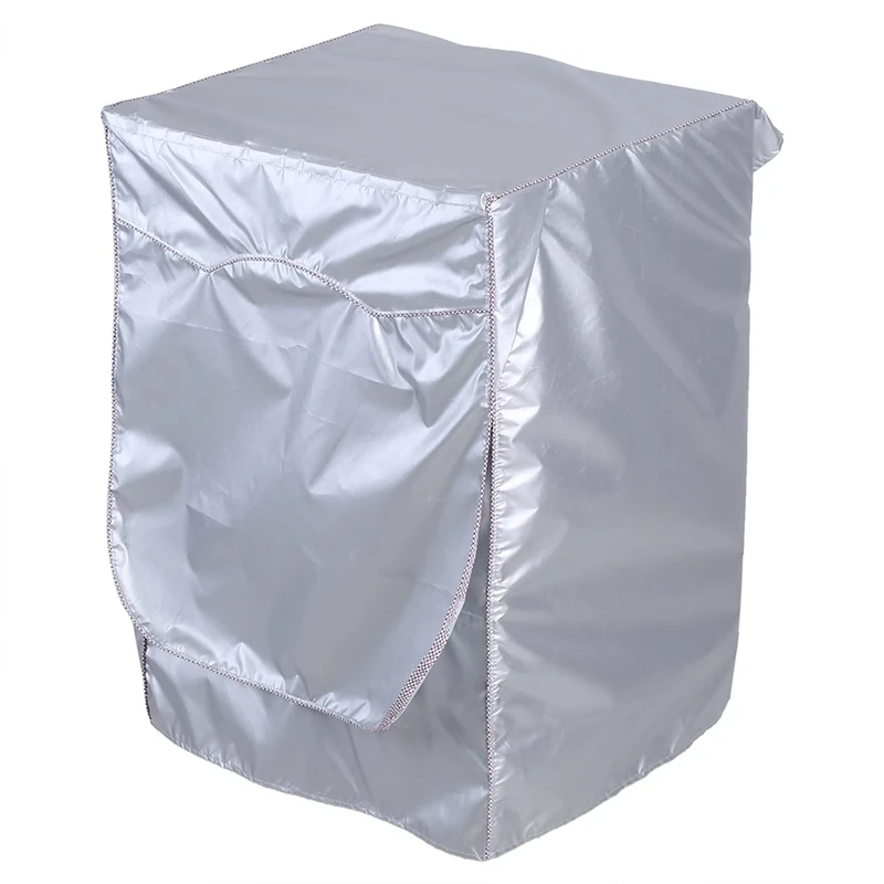 Miokycl Silver Washing Machine Cover Waterproof Sunscreen Cover Front Load Washer Dryer Coat Protection - Image 1