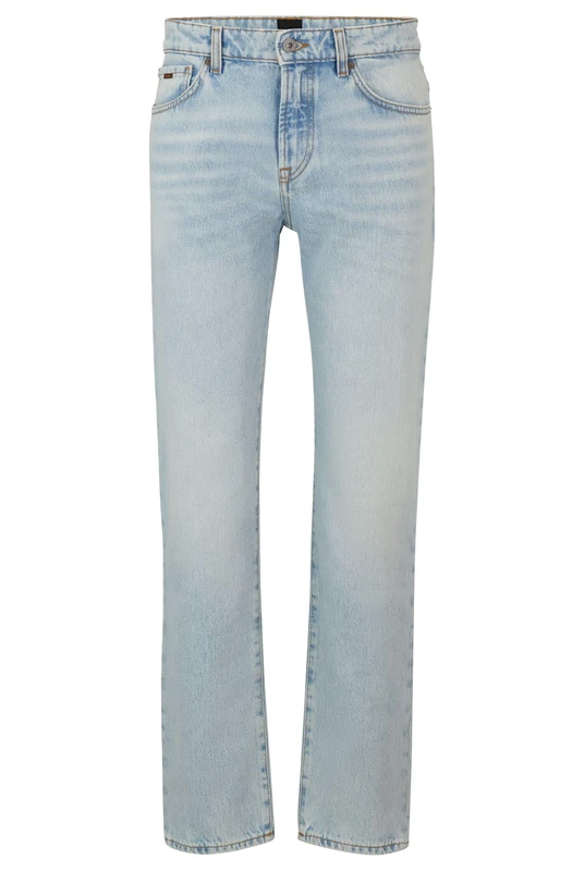 BOSS Mens Re.Maine BC Blue Regular-fit Jeans in Rigid Denim