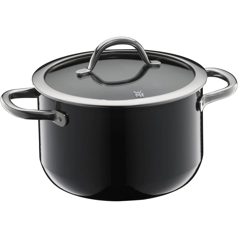 WMF Fusiontec Inspire Large Cooking Pot 20 cm Glass Lid Induction Casserole Pot 3.7 L High-Tech Ceramic Scratch-Resistant Uncoated Black Made in Germany