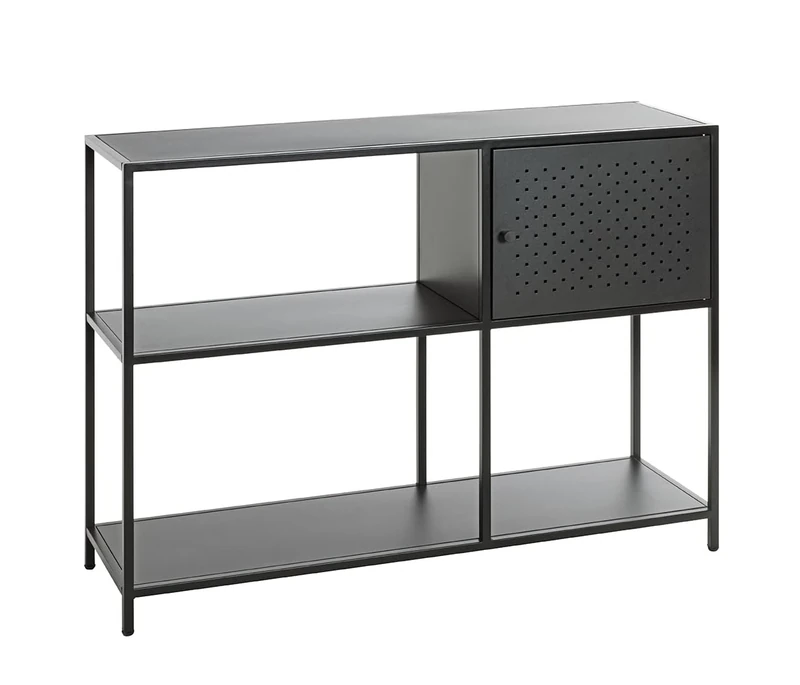 HAKU Möbel rack black, metal - Size: W 100 cm x H 75 cm x D 30 cm, Style: Modern