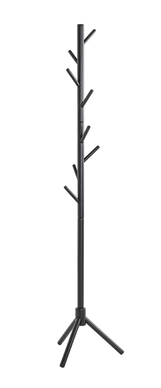 HAKU Hall-Tree Black, Solid Wood - Dim.: H 174 cm X Ø 43 cm, Style: Traditional