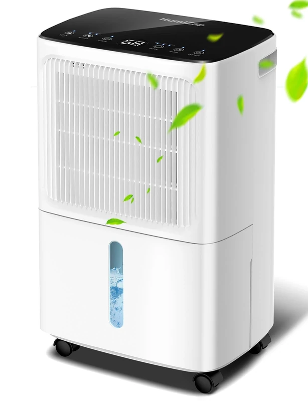 Dehumidifiers for Home Damp, Compressor Dehumidifier with Humidity Display&Control, Ultra Quiet, 24 Hour Timer, Water Tank & Drainage Hose, Ideal for Home/Basement/Office Damp, Laundry Drying