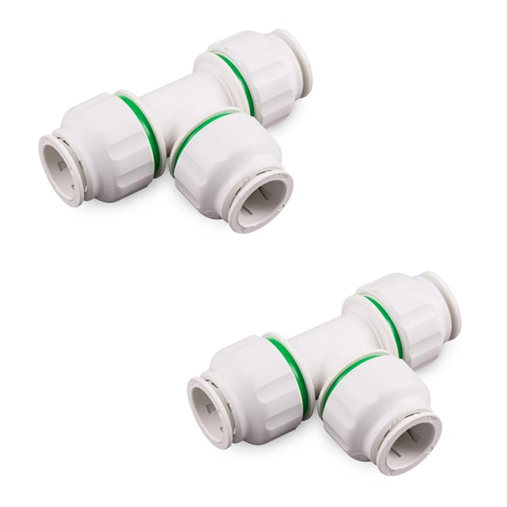 Pipestation 15mm Push Fit Fittings | 15mm Pushfit Plumbing Fittings for 15 mm Plastic PEX PB Pipe Copper Pipe Radiator Fitting | 15 mm Pushfit Fitting Plumber (15mm Equal Tee 2 Pack)