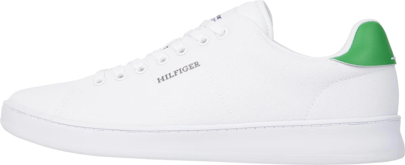 Tommy Hilfiger, Men, Court Cupsole Pique Textile, Cupsole Sneaker, White, 7