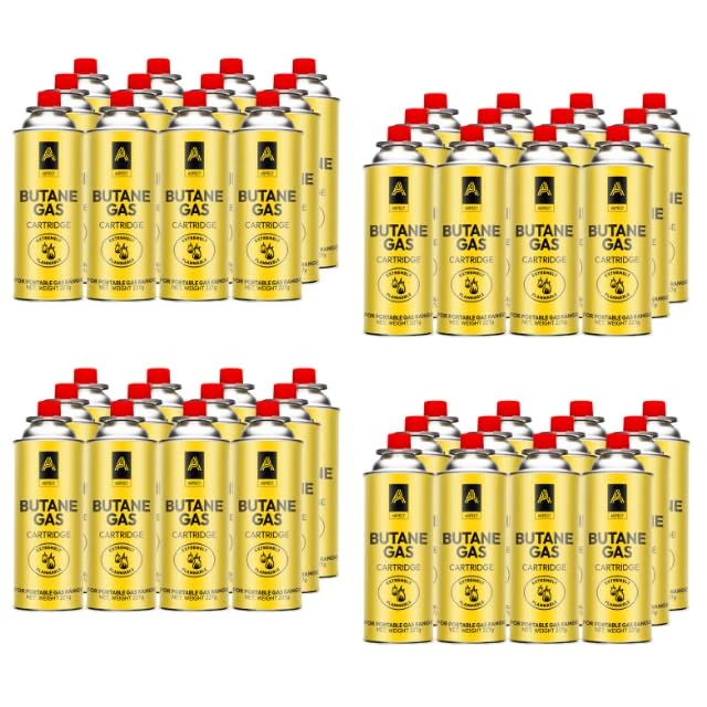 MAECENA Butane Gas Canisters (Pack of 28) – Portable Butane Gas Bottles for Camping Stoves, BBQs, Blowtorch Heaters & Outdoor Cooking