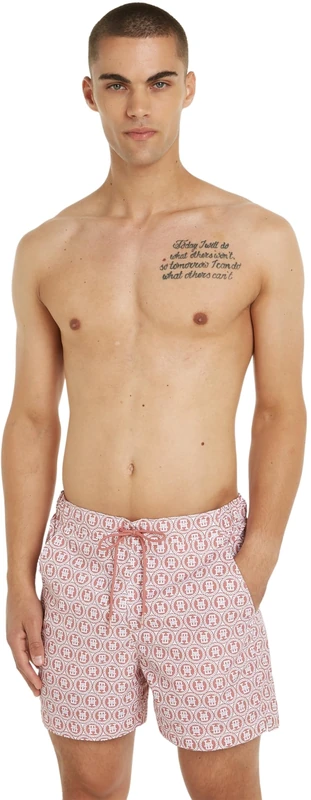 Tommy Hilfiger Men's Sf Medium Drawstring Print Um0um02846 Medium Drawstring, White (Laurel Teaberry Blossom), XXL