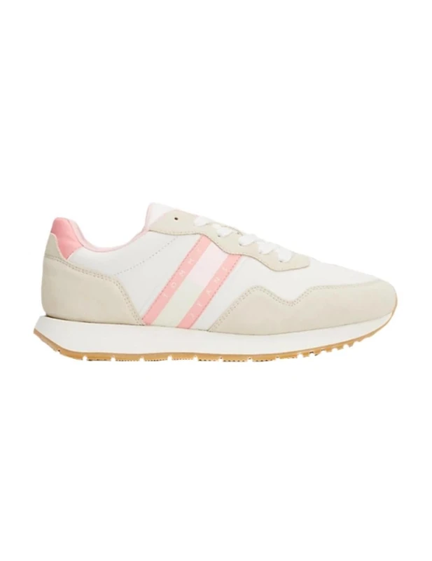 Tommy Jeans Women's Tjw Eva Runner Mat Mix Ess En0en02510 Runner Sneaker, Pink Tickled Pink, 6 UK
