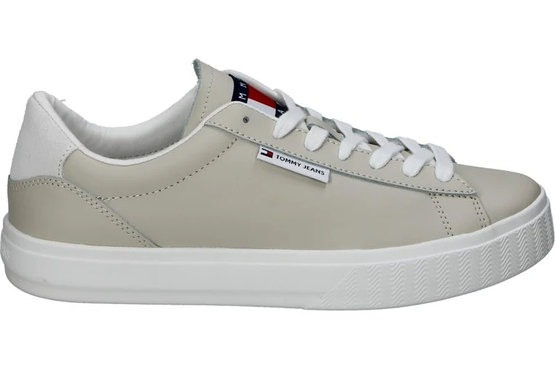 Tommy Jeans Women's Tjw Cupsole Sneaker Ess En0en02508 Cupsole Sneaker, Beige Bleached Stone, 4 UK
