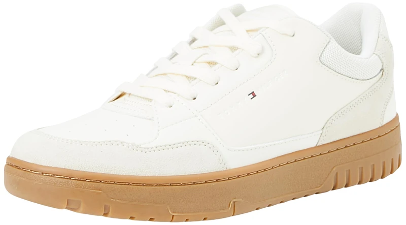 Tommy Hilfiger Men Trainers Shoes, White (Calico), 40