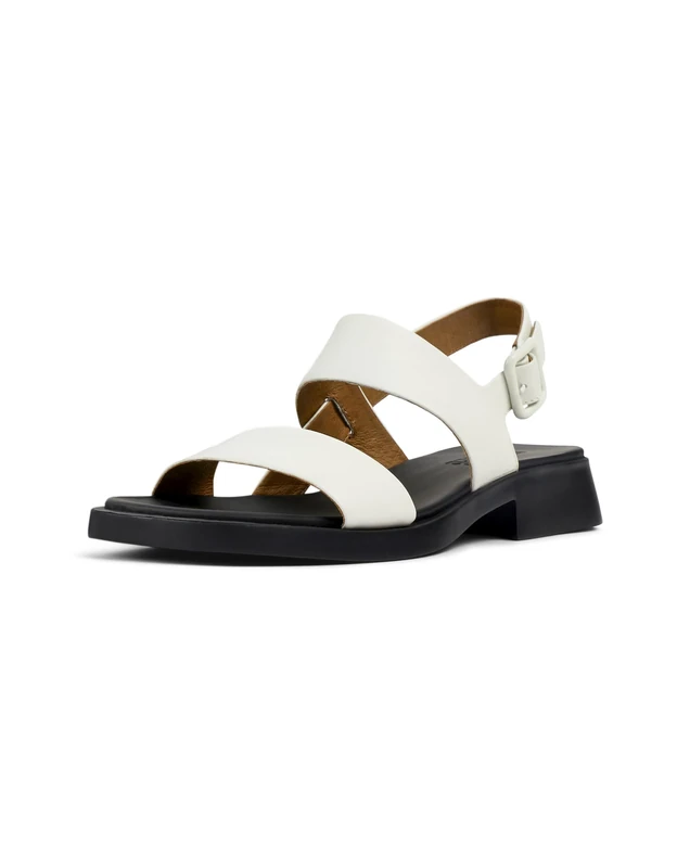 Camper Women's Dana K201486 2-Strap Sandal, White Natural 007, 3 UK