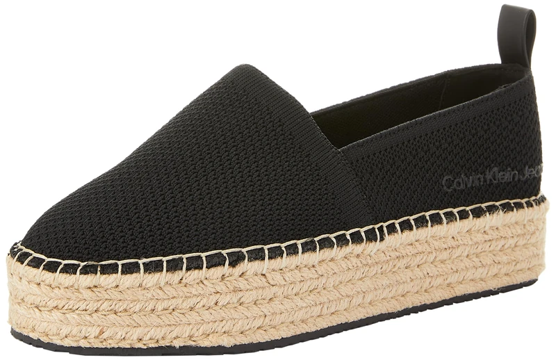 Calvin Klein Jeans Women's Platform Espadrille UC Espadrille, Black, 6.5