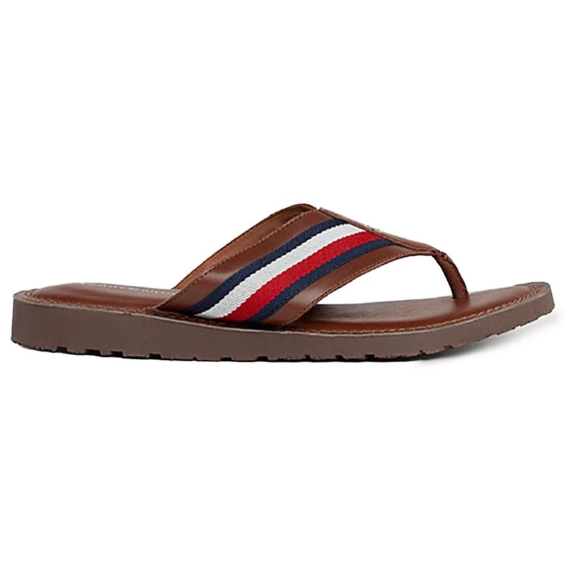 Tommy Hilfiger, Men, Core Hilfiger Toe Post Sandal, Toe Post, Brown, 6.5