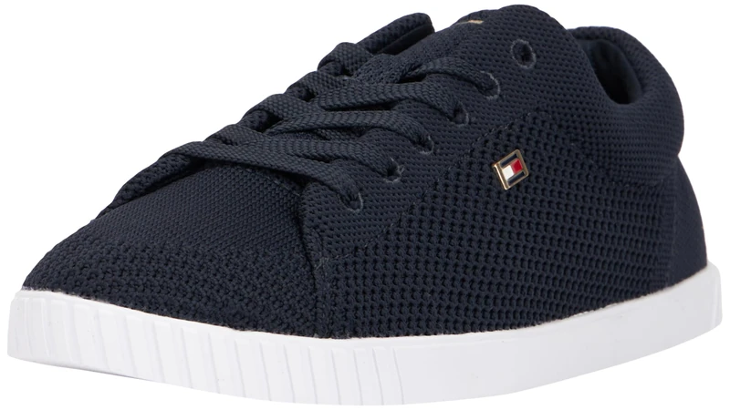 Tommy Hilfiger, Women, Flag Lace Up Sneaker Knit, Cupsole Sneaker, Blue, 5 - Image 1