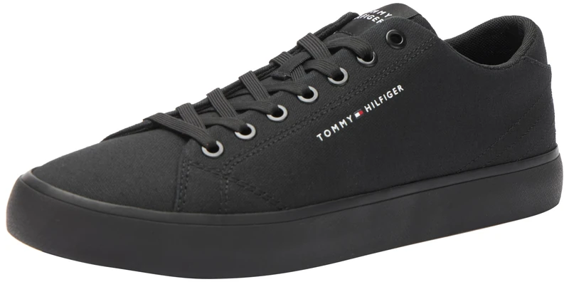 Tommy Hilfiger, Men, Th Hi Vulc Low Canvas, Black, 11