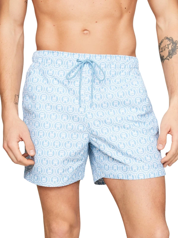 Tommy Hilfiger Men's Sf Medium Drawstring Print Um0um02846 Medium Drawstring, White (Laurel Sleepy Blue), XXL