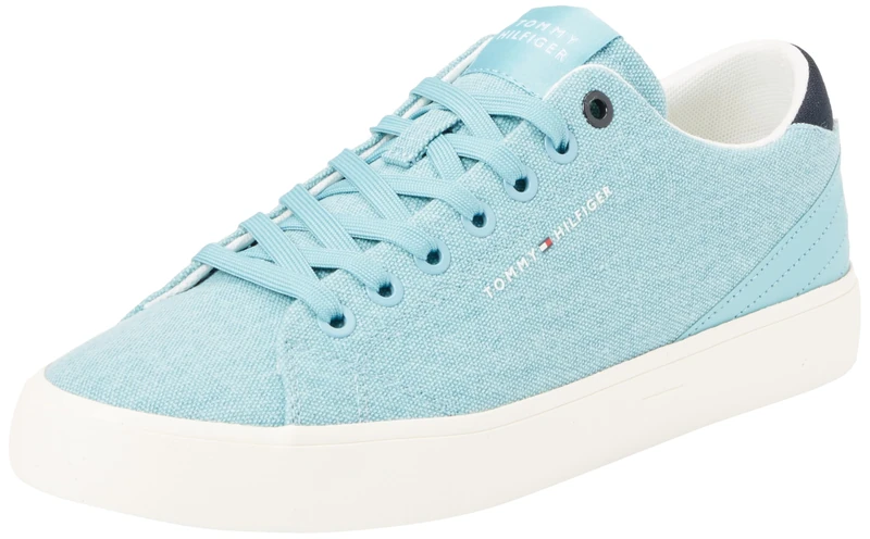 Tommy Hilfiger, Men, Th Hi Vulc Low Summer CVS, Vulcanized Sneaker, Blue, 10.5