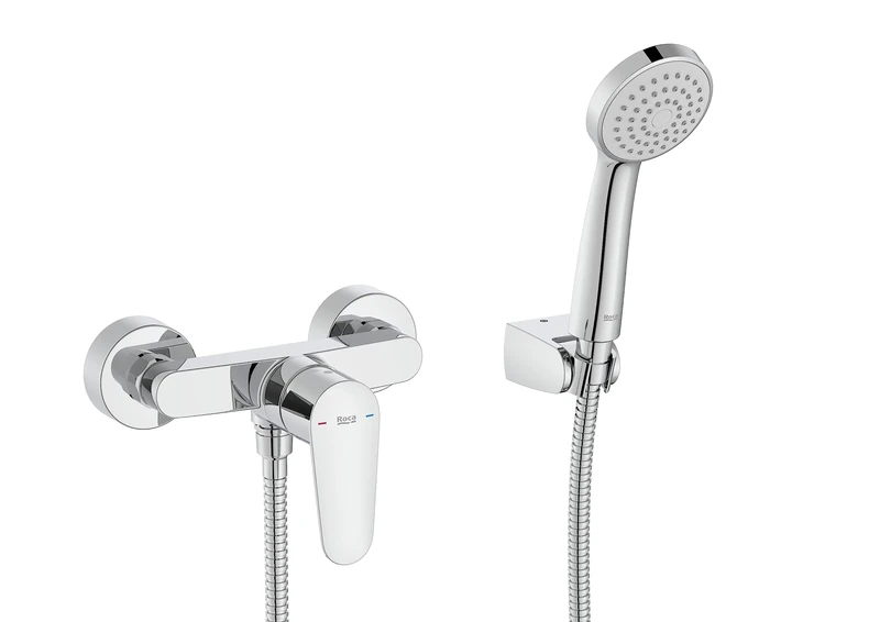 Roca A5A204FC00 Victoria Plus Shower Mixer with Hand Shower, Flexible 1.5 m and Articulated Shower Holder, Chrome
