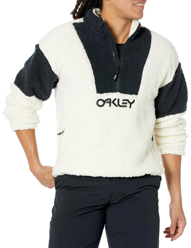 Oakley Unisex's Tnp Ember Half Zip Rc Fleece Pullover Sweater, Arctic White, Medium