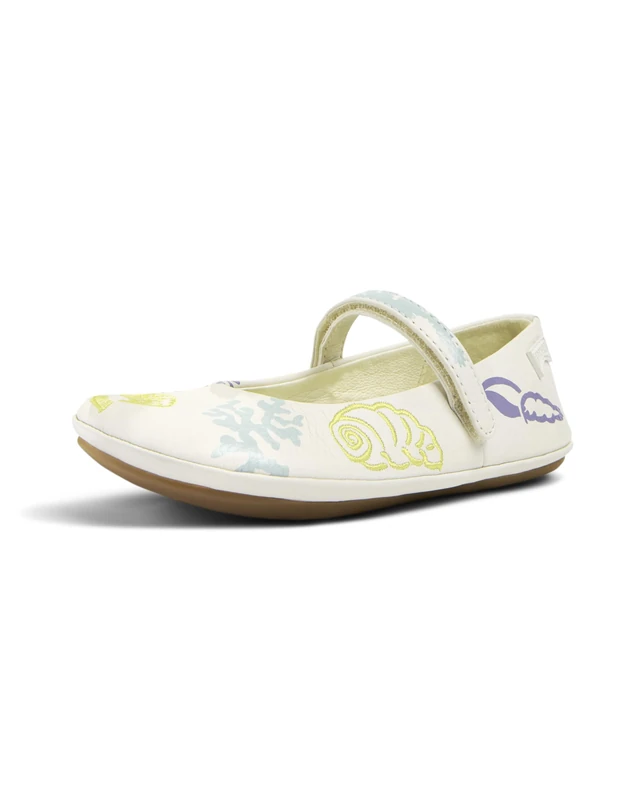 Camper Girl's Fashion T-Strap Sandal, White 005 TWS, 9.5 Little Kid