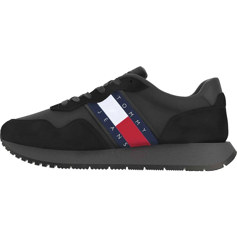 Tommy Jeans Men's Tjm Modern Runner Em0em01316 Low Top, Black, 11 UK