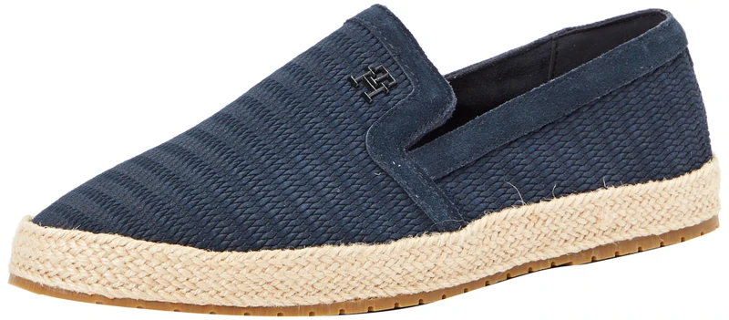 Tommy Hilfiger Men Espadrilles Classic Suede Cloth Shoes, Blue (Desert Sky), 40